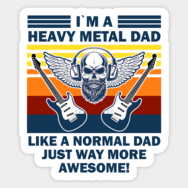 MetalHead Dad-Retro style Sticker by Innsmouth